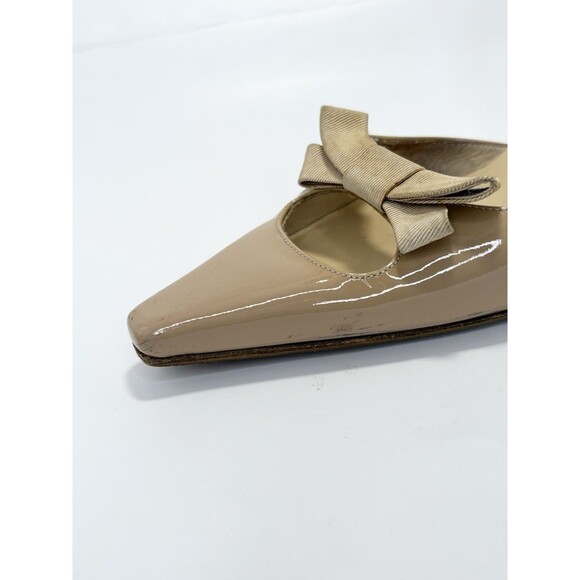 Jimmy Choo Nude Slingback Pumps w/ Ribbon Detail Patent Leather Sz EU 36.5 6.5 - Picture 14 of 14